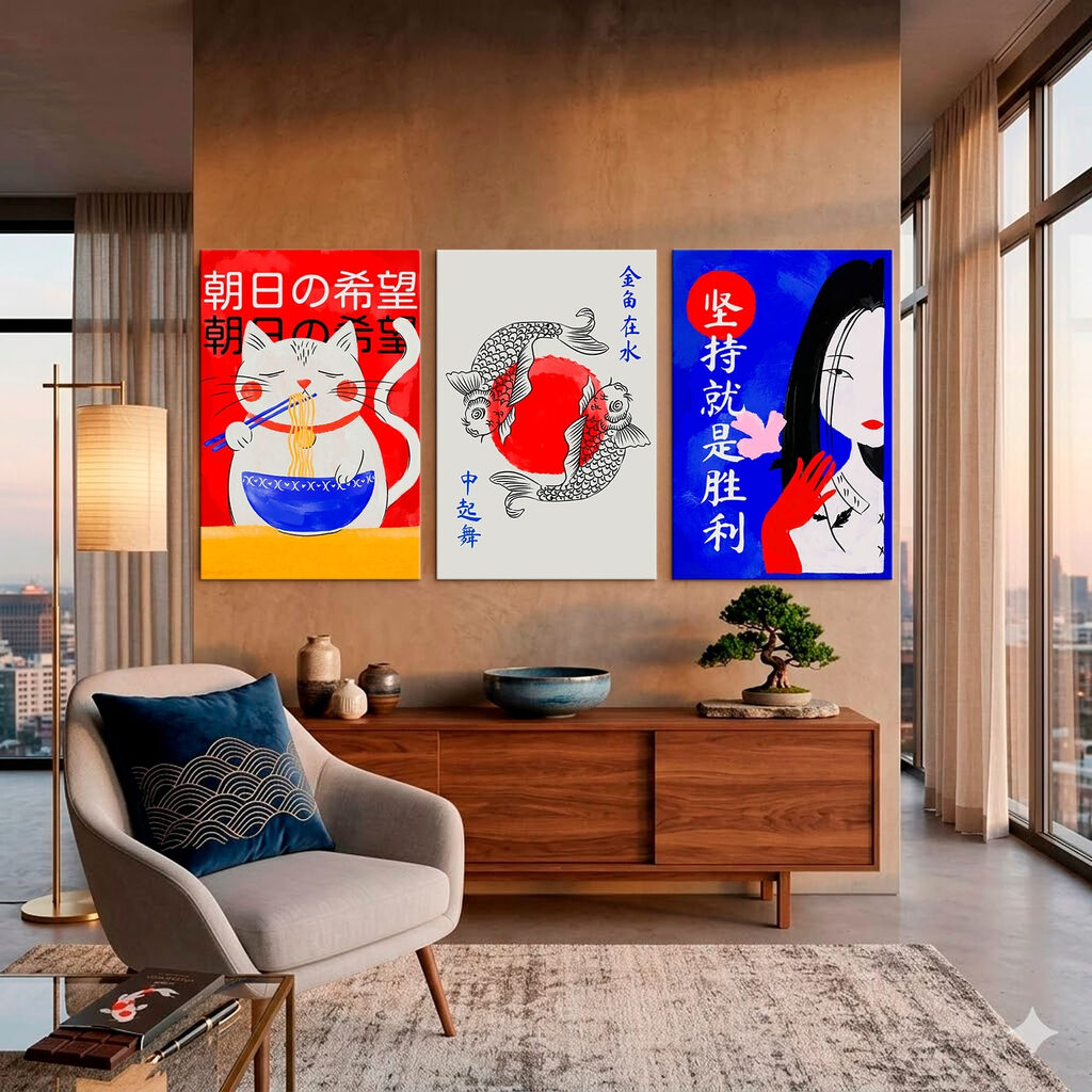Collage of images of fish and a cup