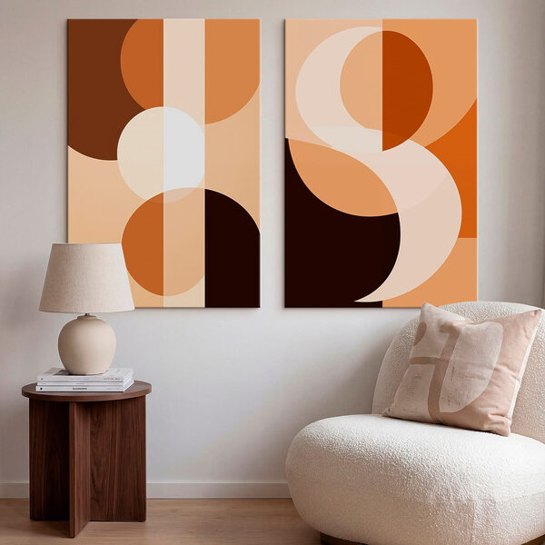 Abstract shapes in warm tones