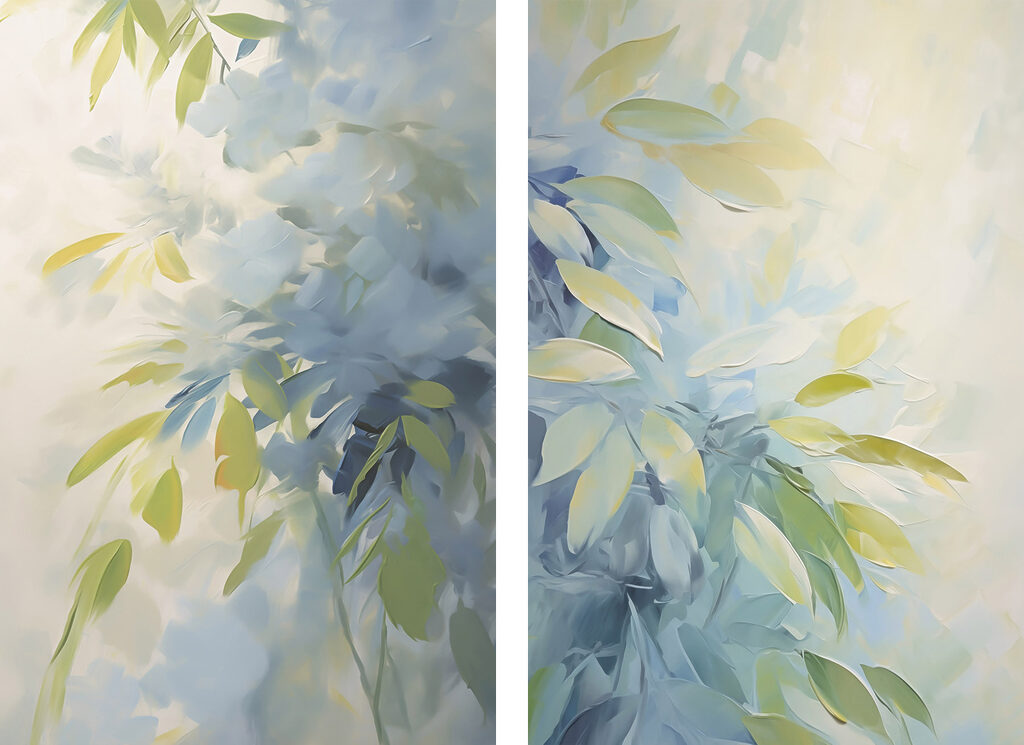 Breezy hues of calming green leaves