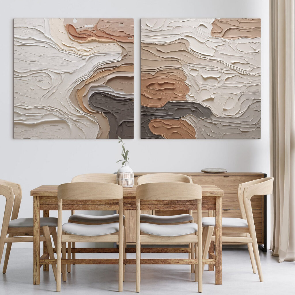 Fluid lines in warm, earthy tones