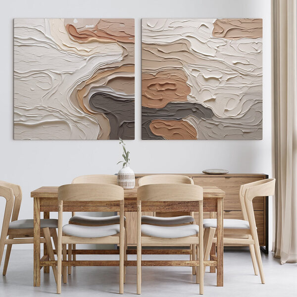 Fluid lines in warm, earthy tones
