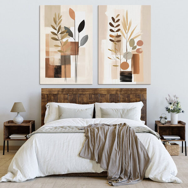 Painting of plants and squares