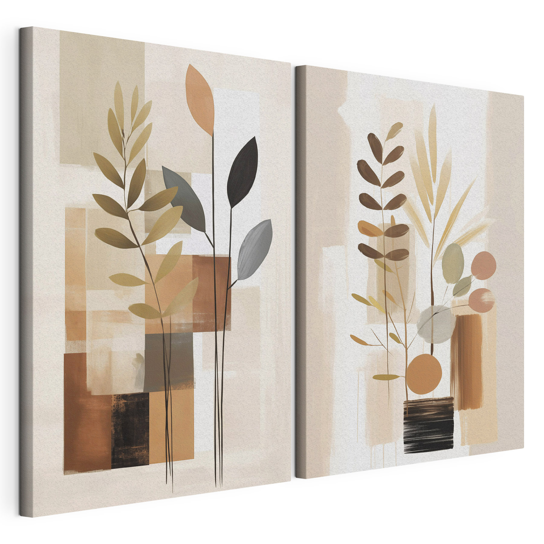 Painting of plants and squares