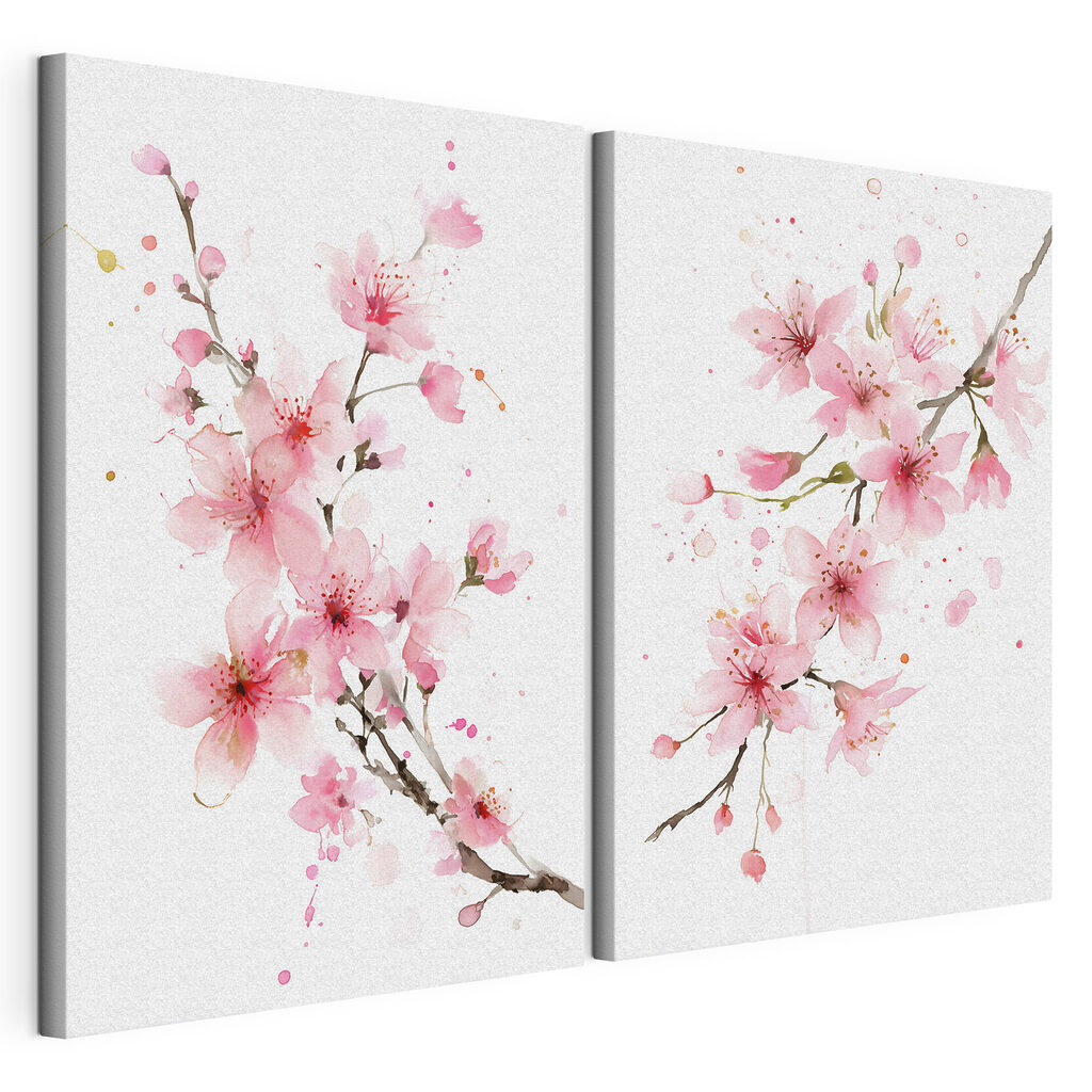 Watercolor of pink flowers
