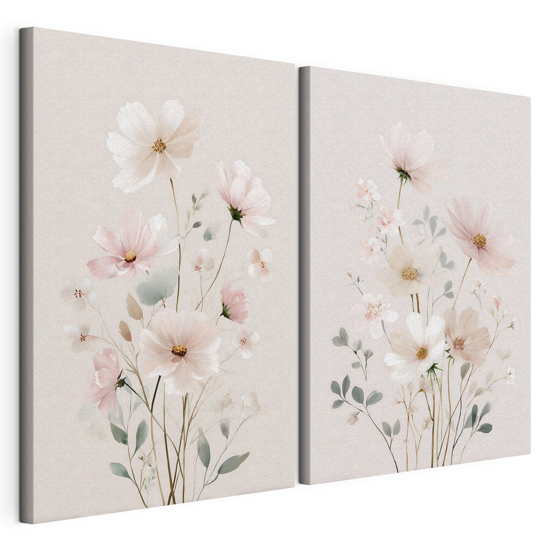 Couple of flowers on a white background
