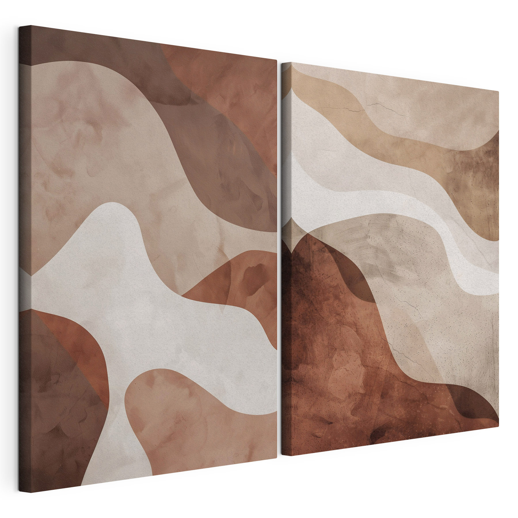 - Soft curves in earthy tones