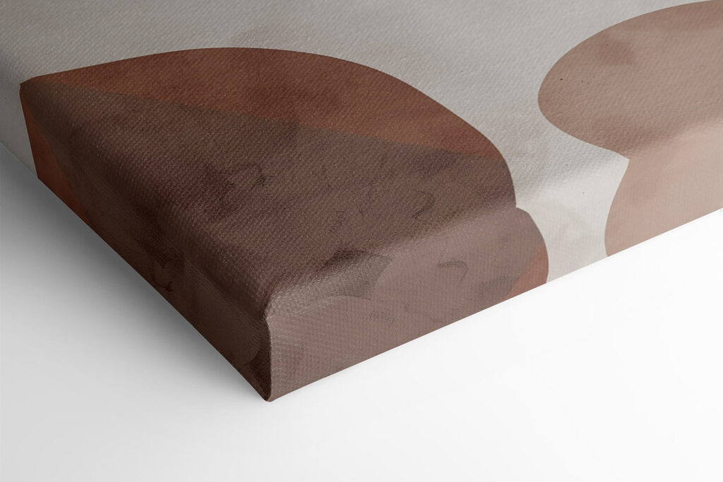 - Soft curves in earthy tones