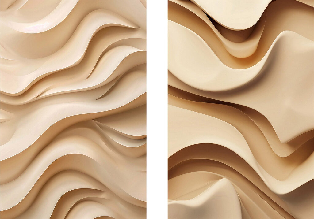 Fluid shapes in soft beige tones