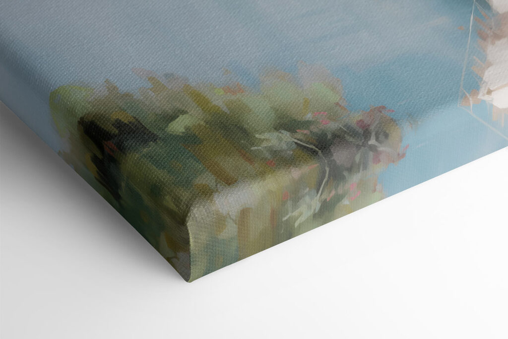 Painting of a town on a hill