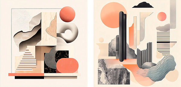 Collage of different shapes and colors