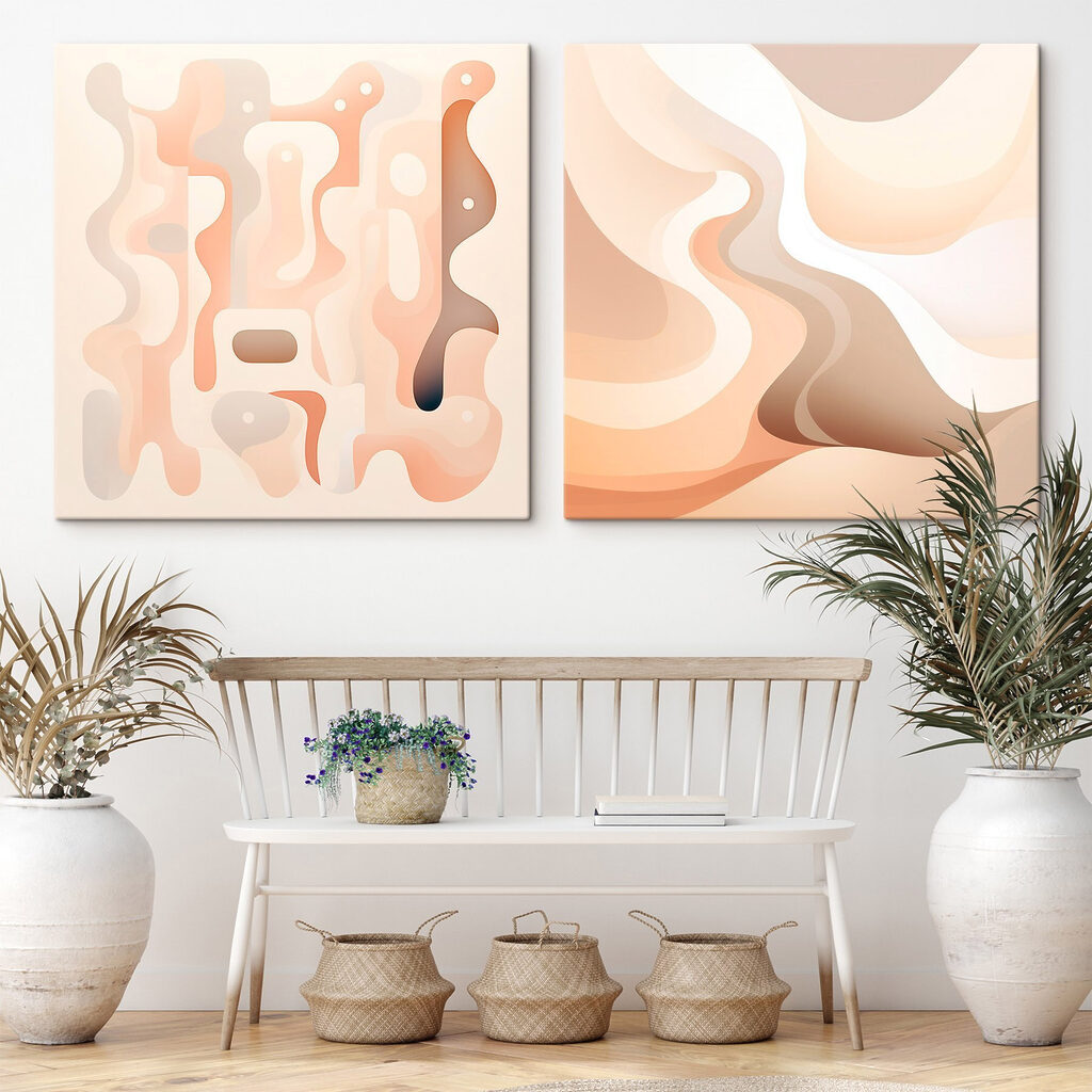 Soft curves in warm colors