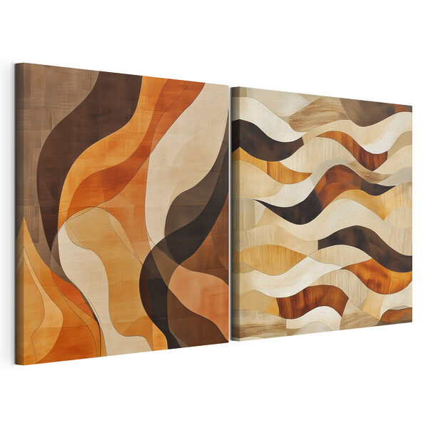 Flowing shapes in warm tones