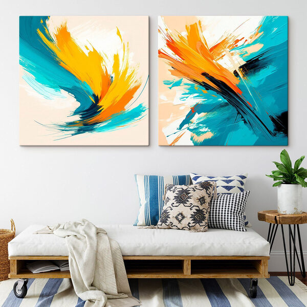 Two art pieces of paint