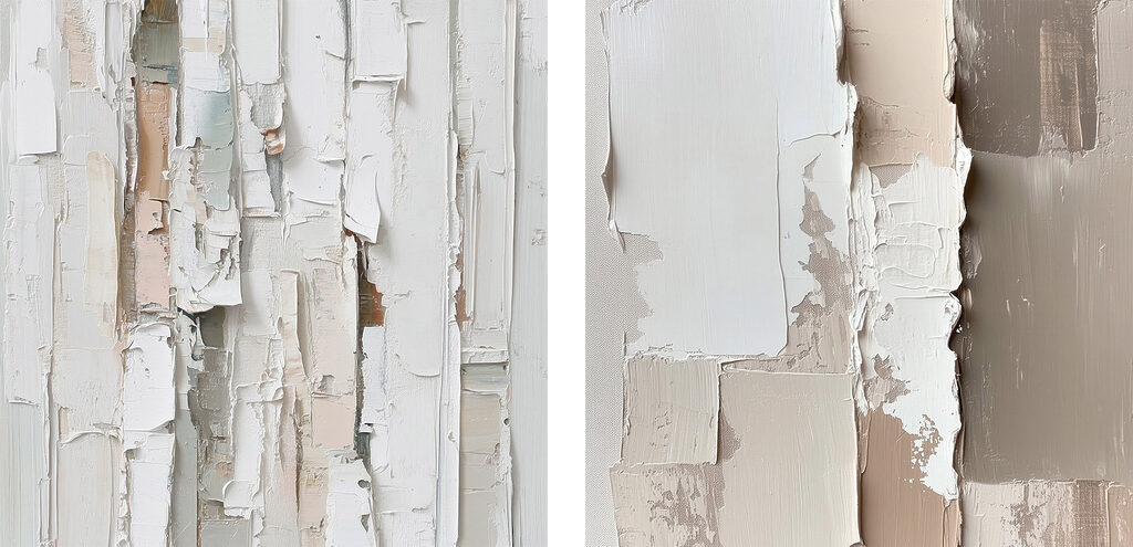 Textured layers in soft neutral tones