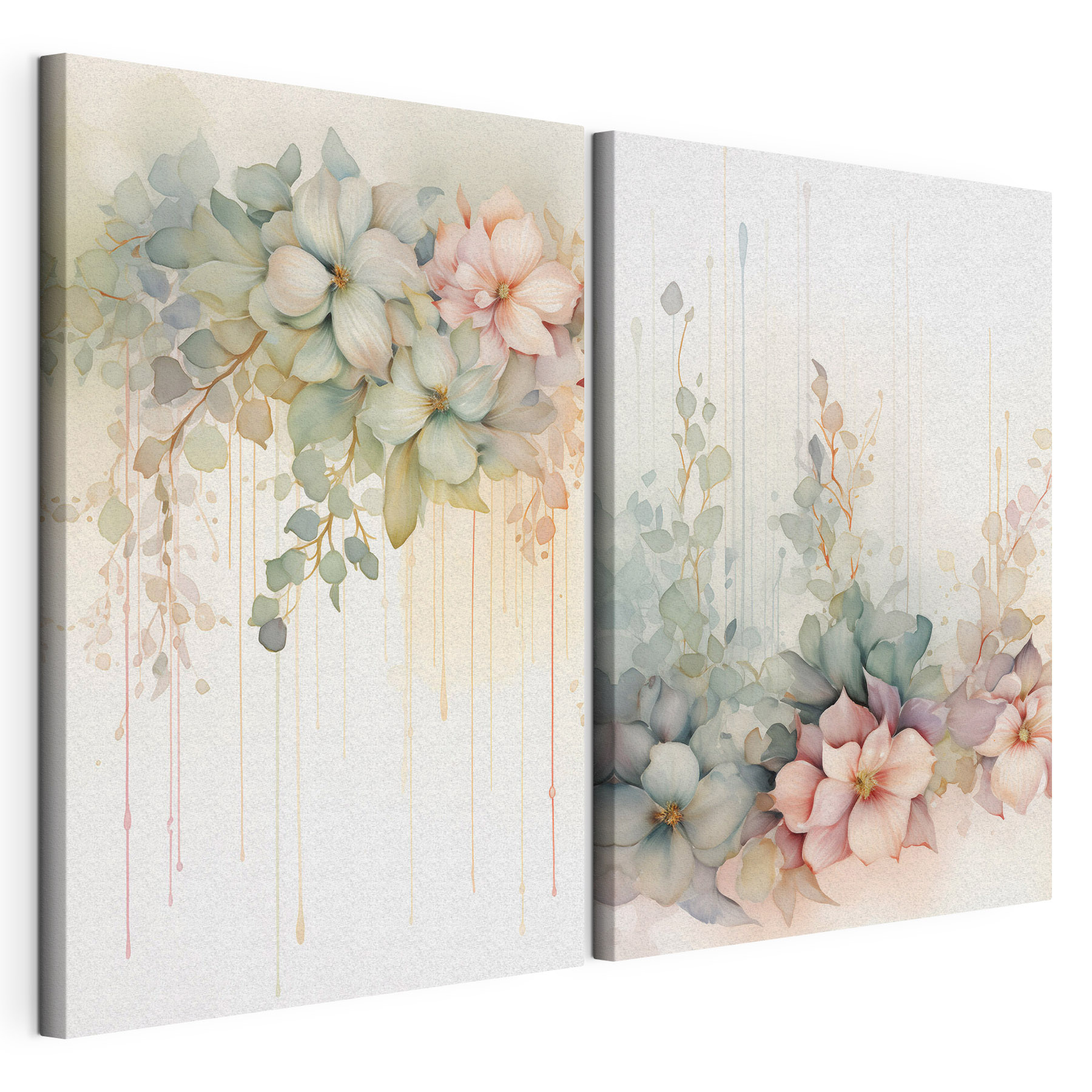 Painting of flowers on a white background