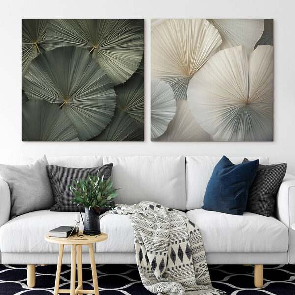 - Intricate fans in soft colors