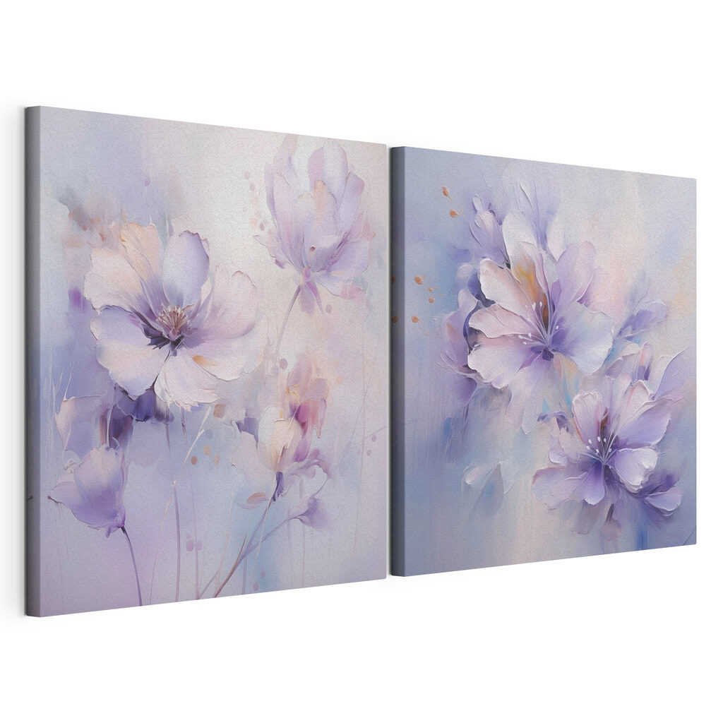 Painting of flowers on a white surface