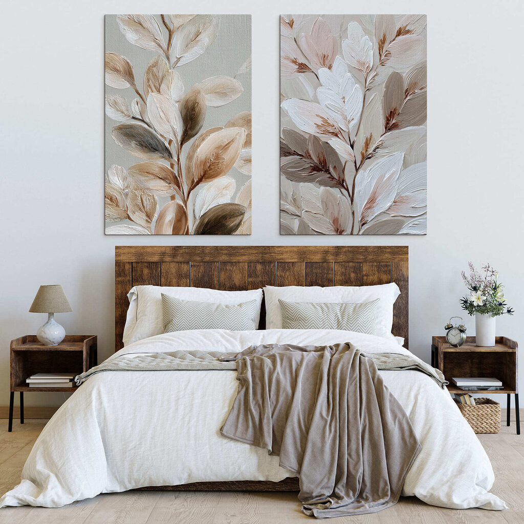 Delicate leaves in soft tones