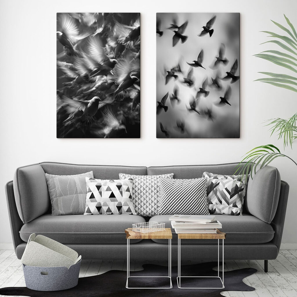 Collage of birds flying