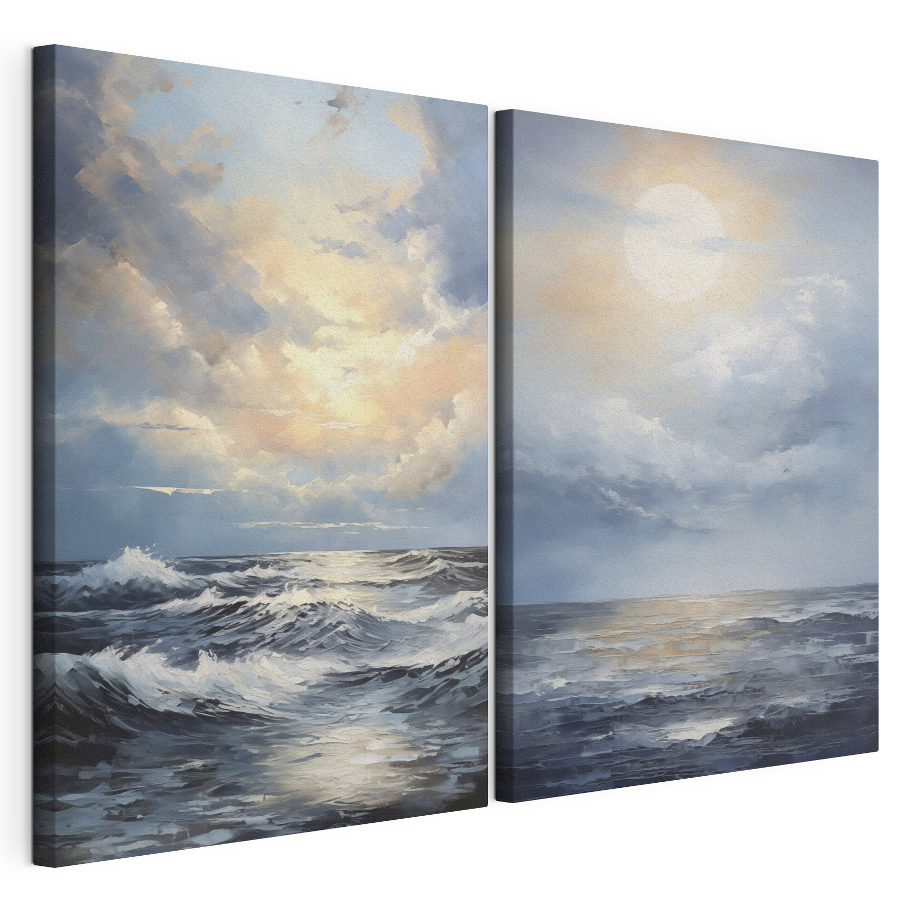 Painting of a sea and the sun