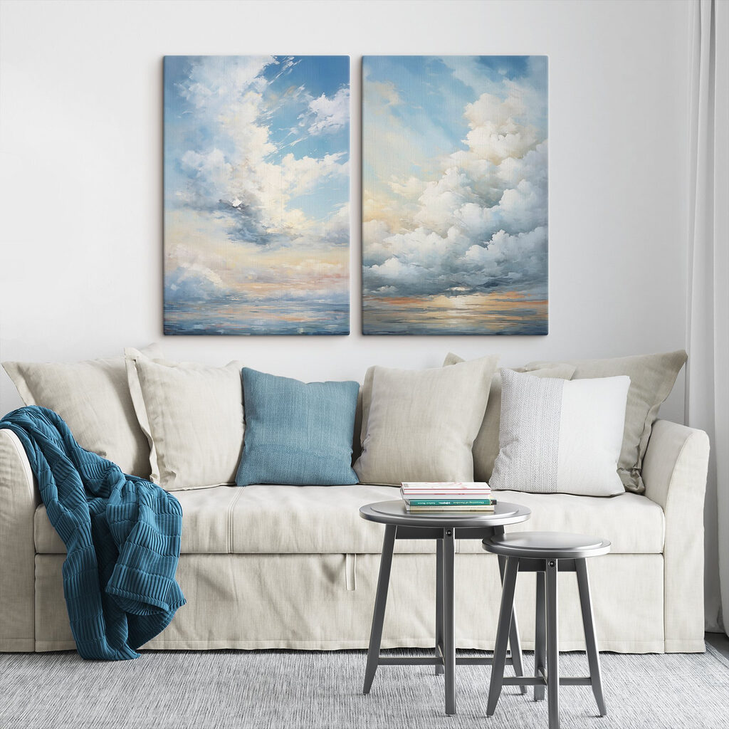 Painting of clouds in the sky