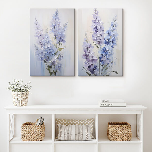 Painting of flowers on a white background