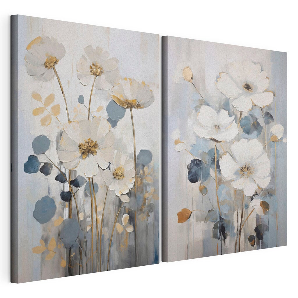 Painting of flowers and leaves