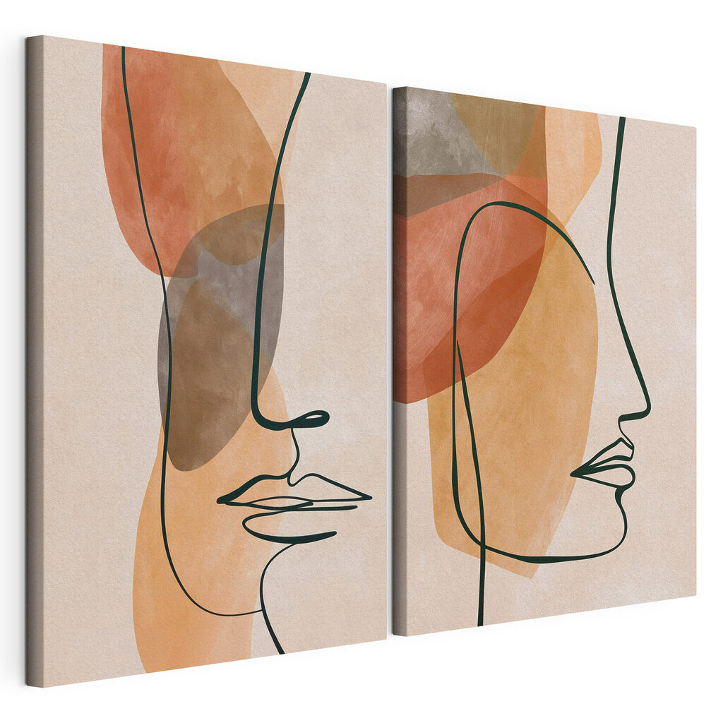 - Abstract profiles in soft hues