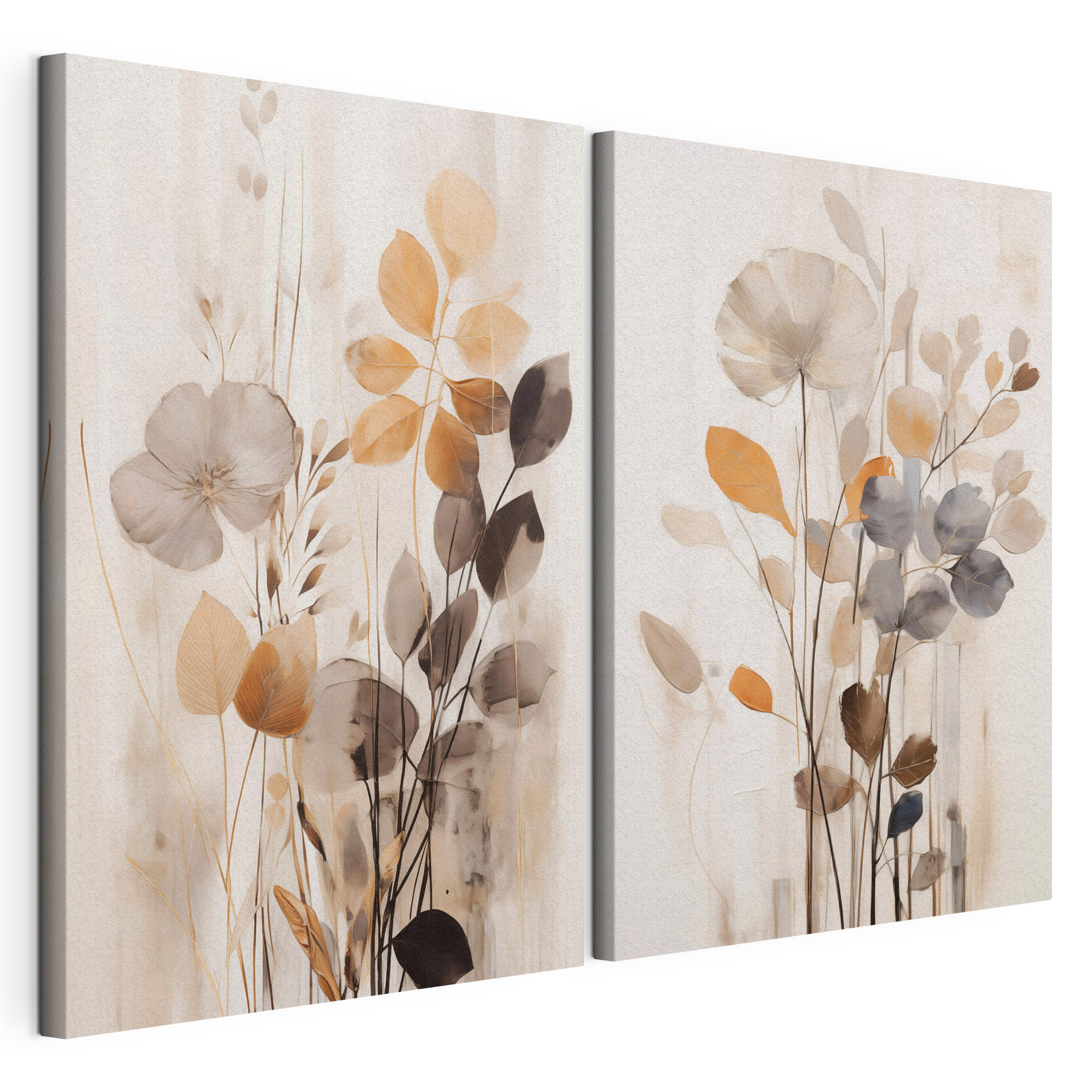 Painting of flowers and leaves