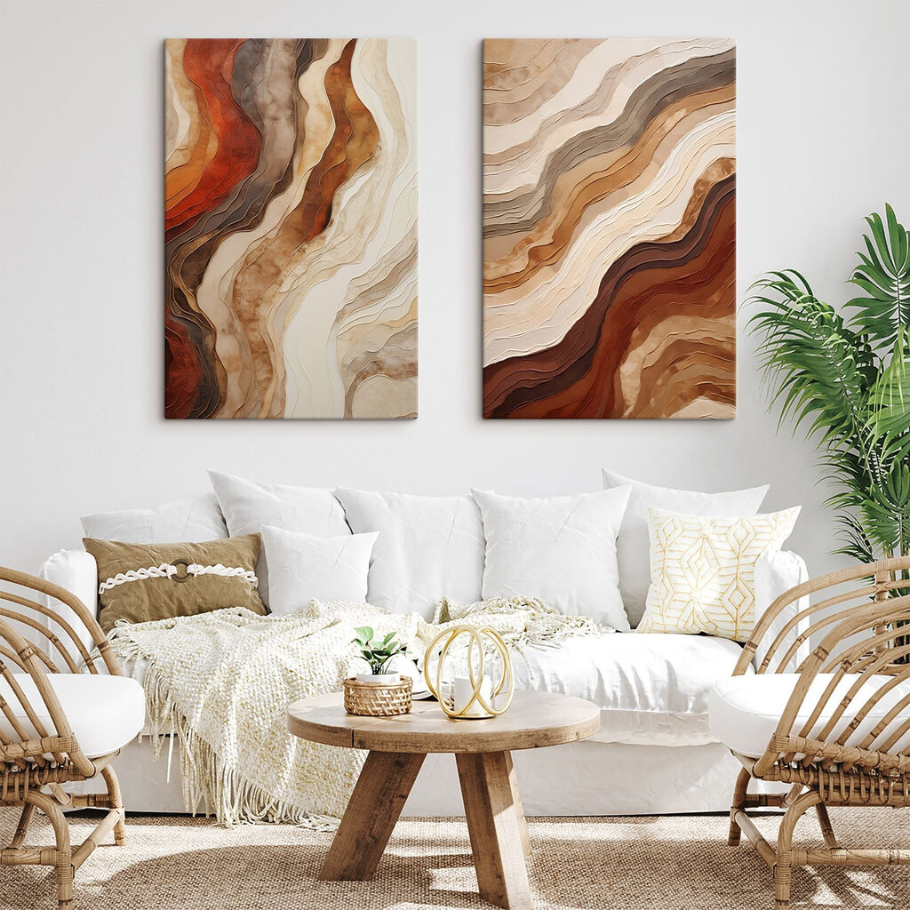 Flowing forms in earthy tones