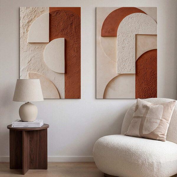 Elegant shapes in warm tones
