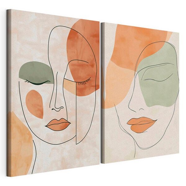 Two images of a woman's face