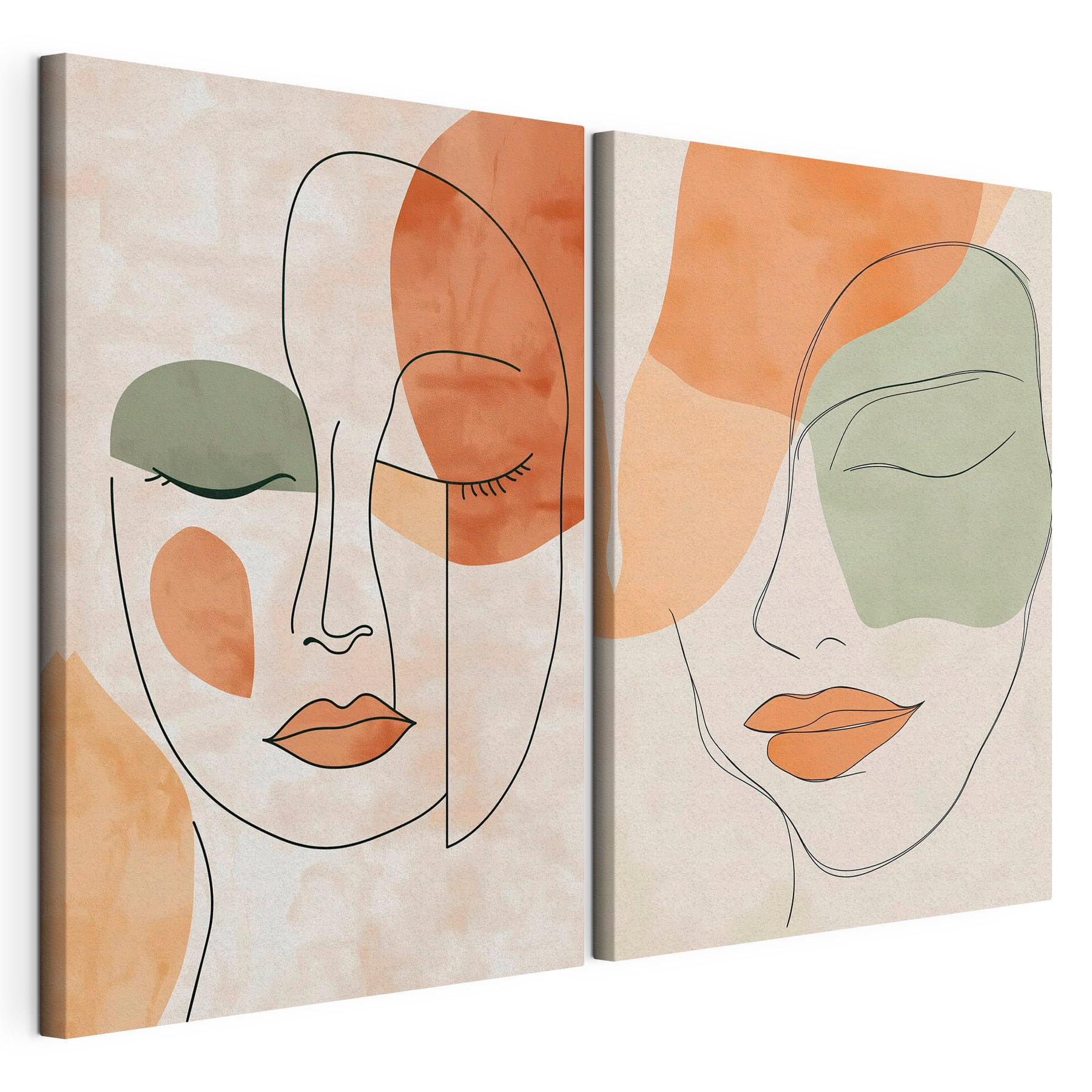 Two images of a woman's face