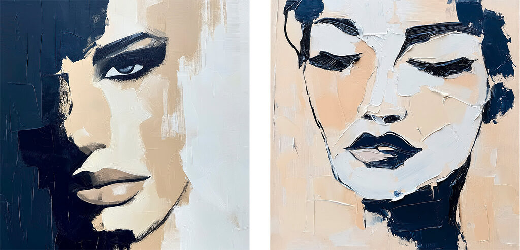 Painting of a woman's face