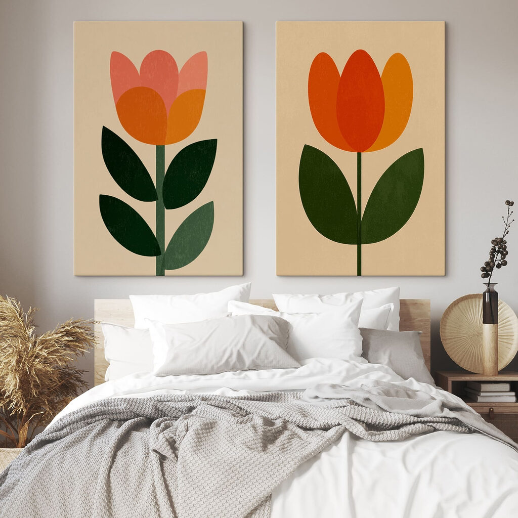 Couple of flowers with leaves