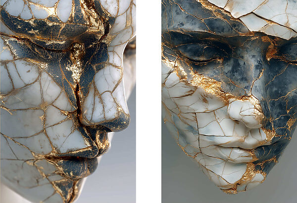Cracked beauty in artistic form