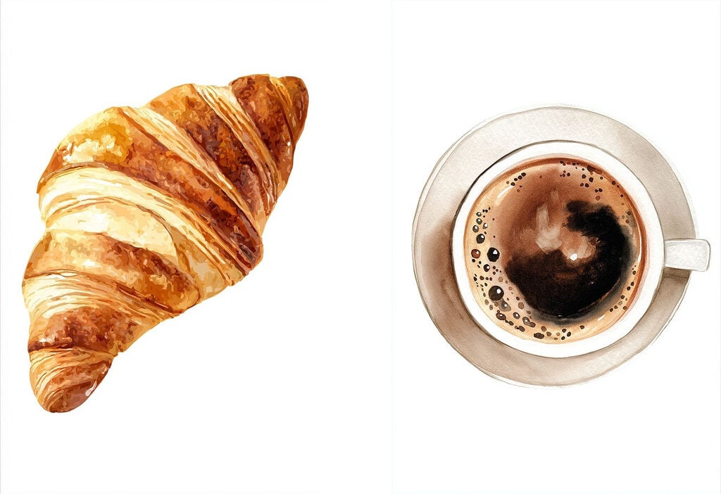 Croissant and a cup of coffee