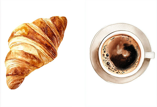 Croissant and a cup of coffee