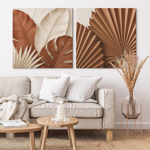 Nature-inspired earthy leaf arrangement