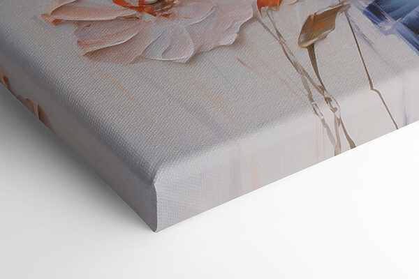 Painting of flowers on canvas