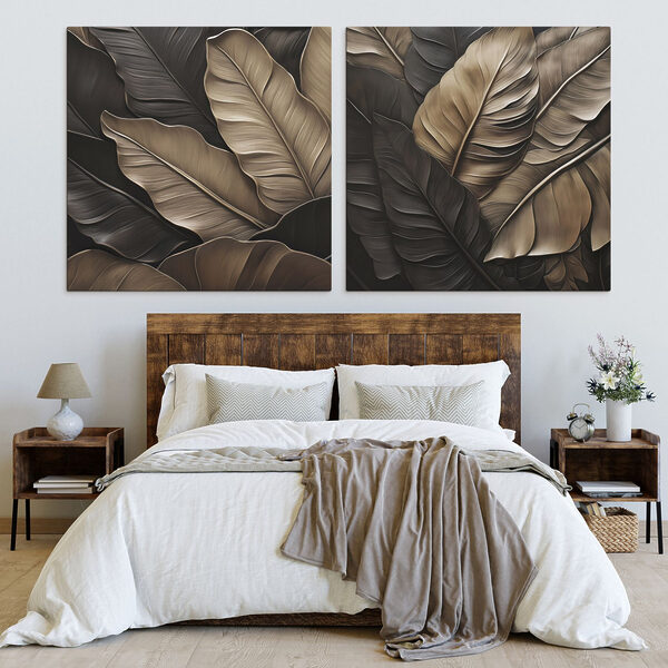 Flowing leaves in earthy tones