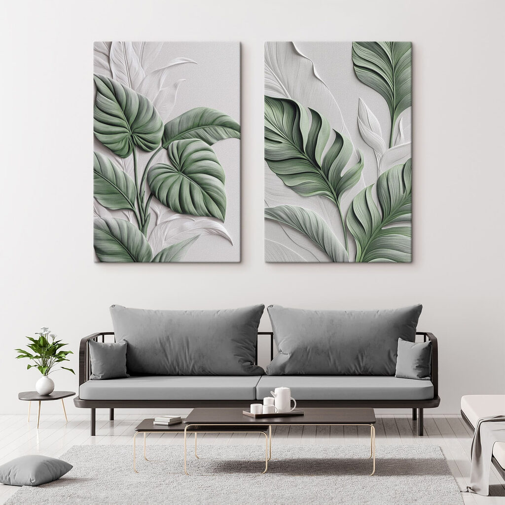 - Lush leaves in harmonious design
