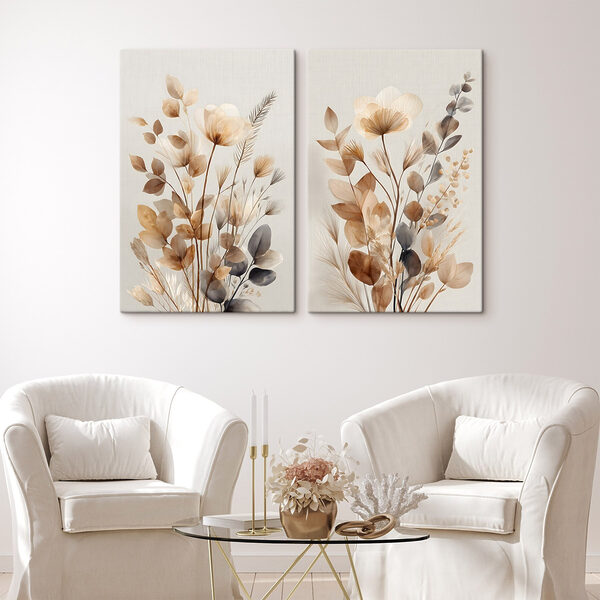 Delicate floral arrangements in soft hues