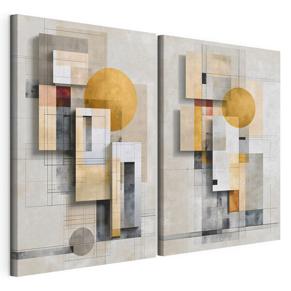 Painting of geometric shapes and circles