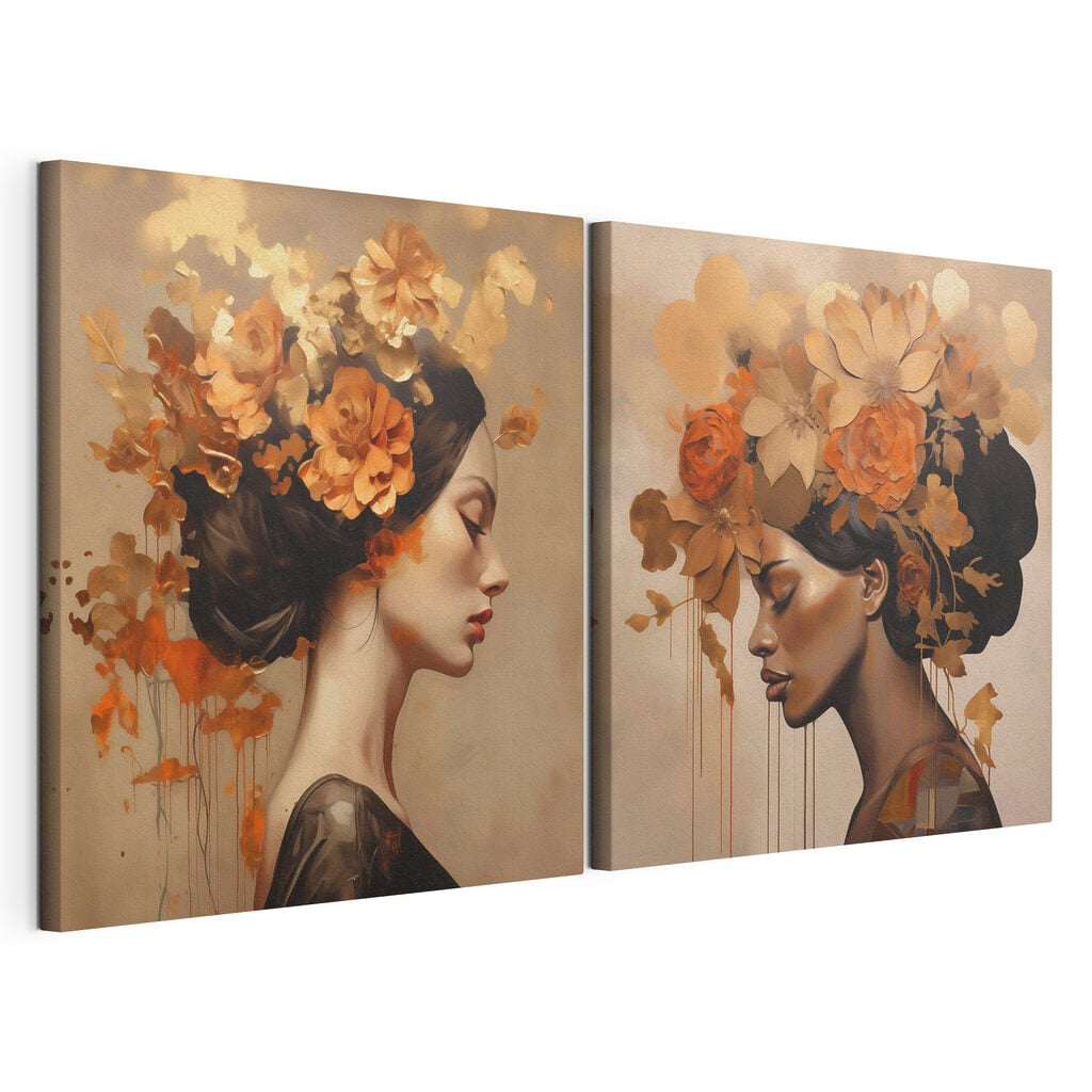 Painting of a woman with flowers in her hair