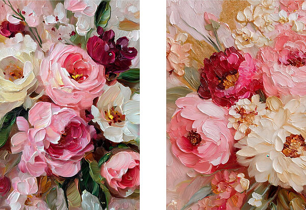 Blossoms in vibrant, soft hues