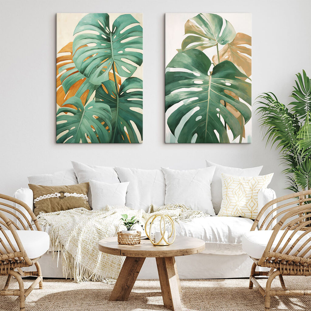 Lush green leaves in vibrant hues
