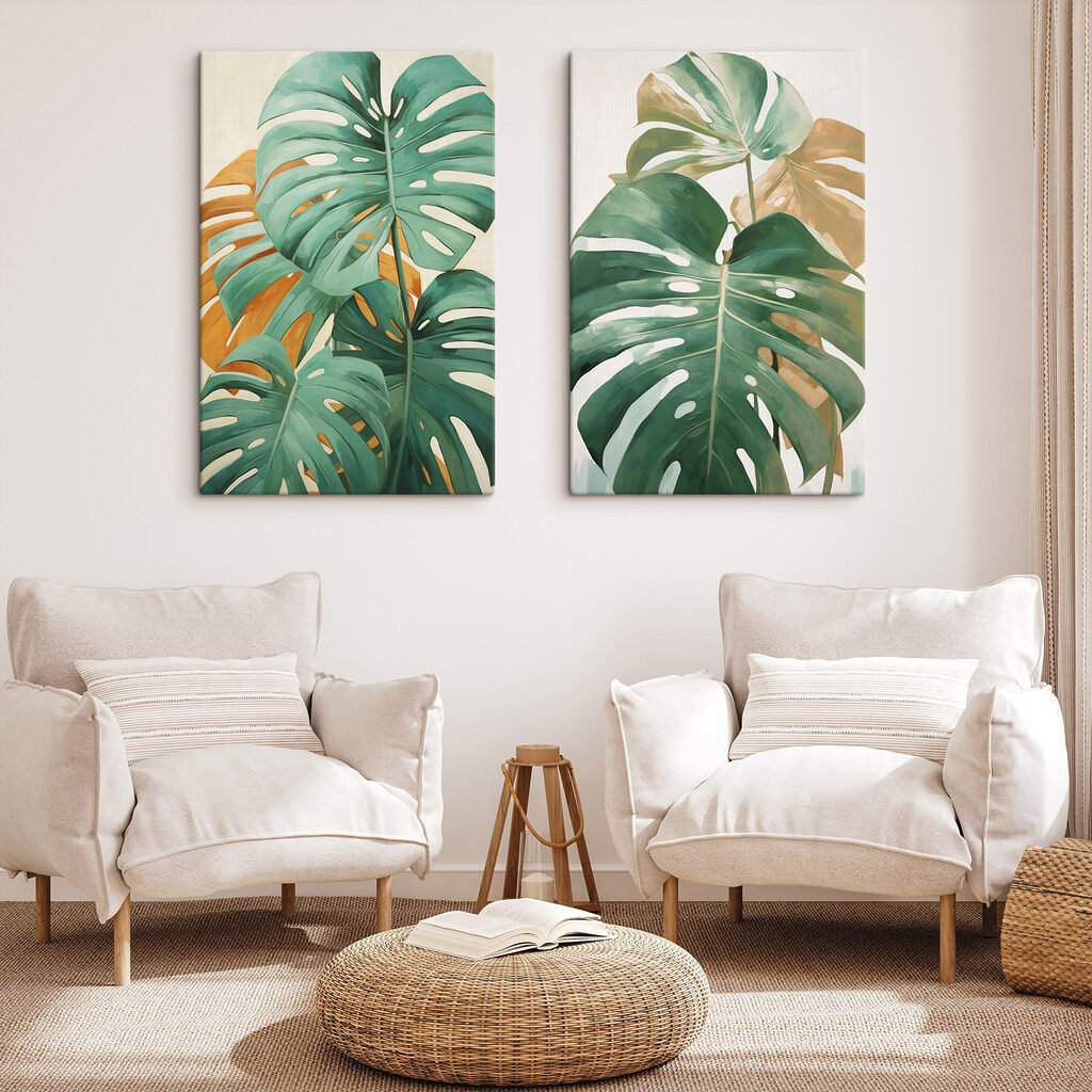 Lush green leaves in vibrant hues