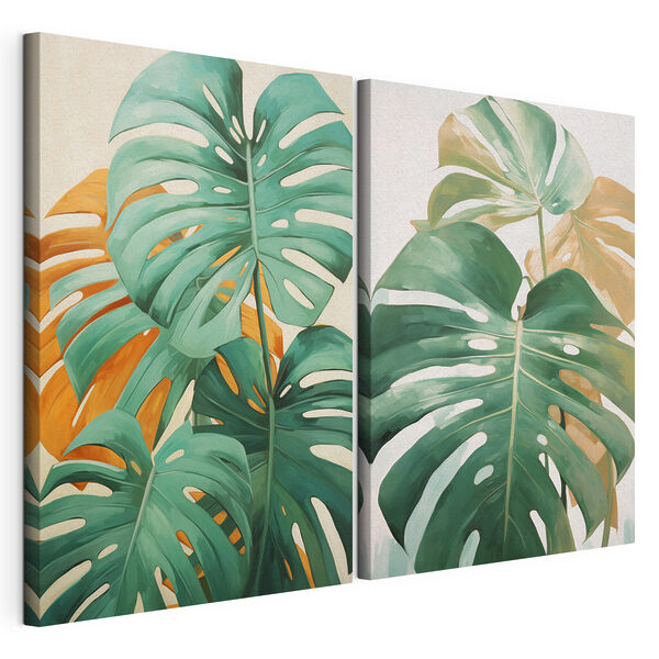 Lush green leaves in vibrant hues