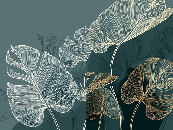 Delicate leaves in soft colors